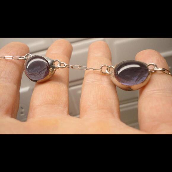 Kathleen Plate Smart Glass Purple Colored Glass Necklace - Picture 8 of 9